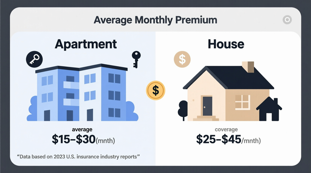 Renters Insurance Cost for apartments vs houses
