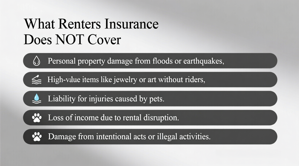 What renters insurance does NOT cover