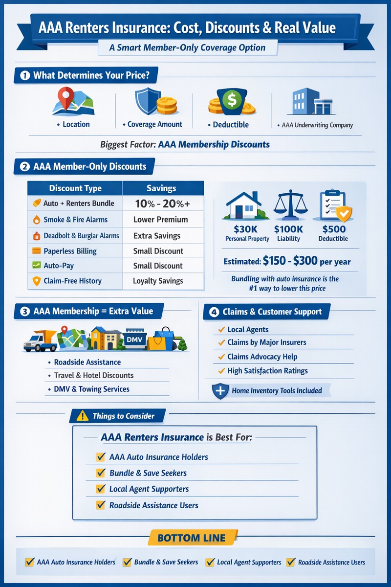 AAA Renters Insurance Review Infographic