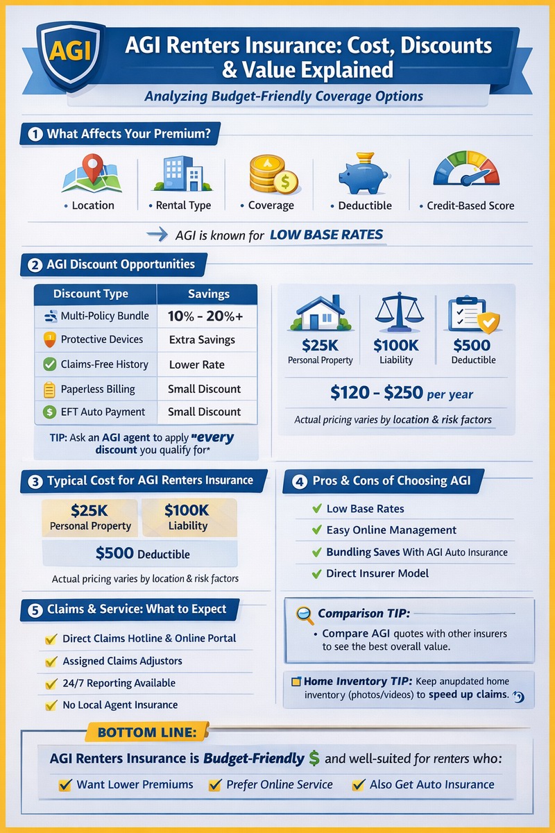AGI renters insurance review infographic 