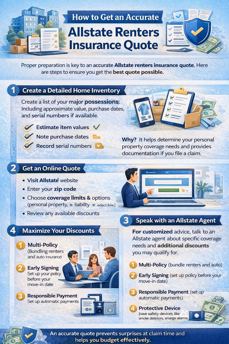 Allstate renters insurance quote infographic