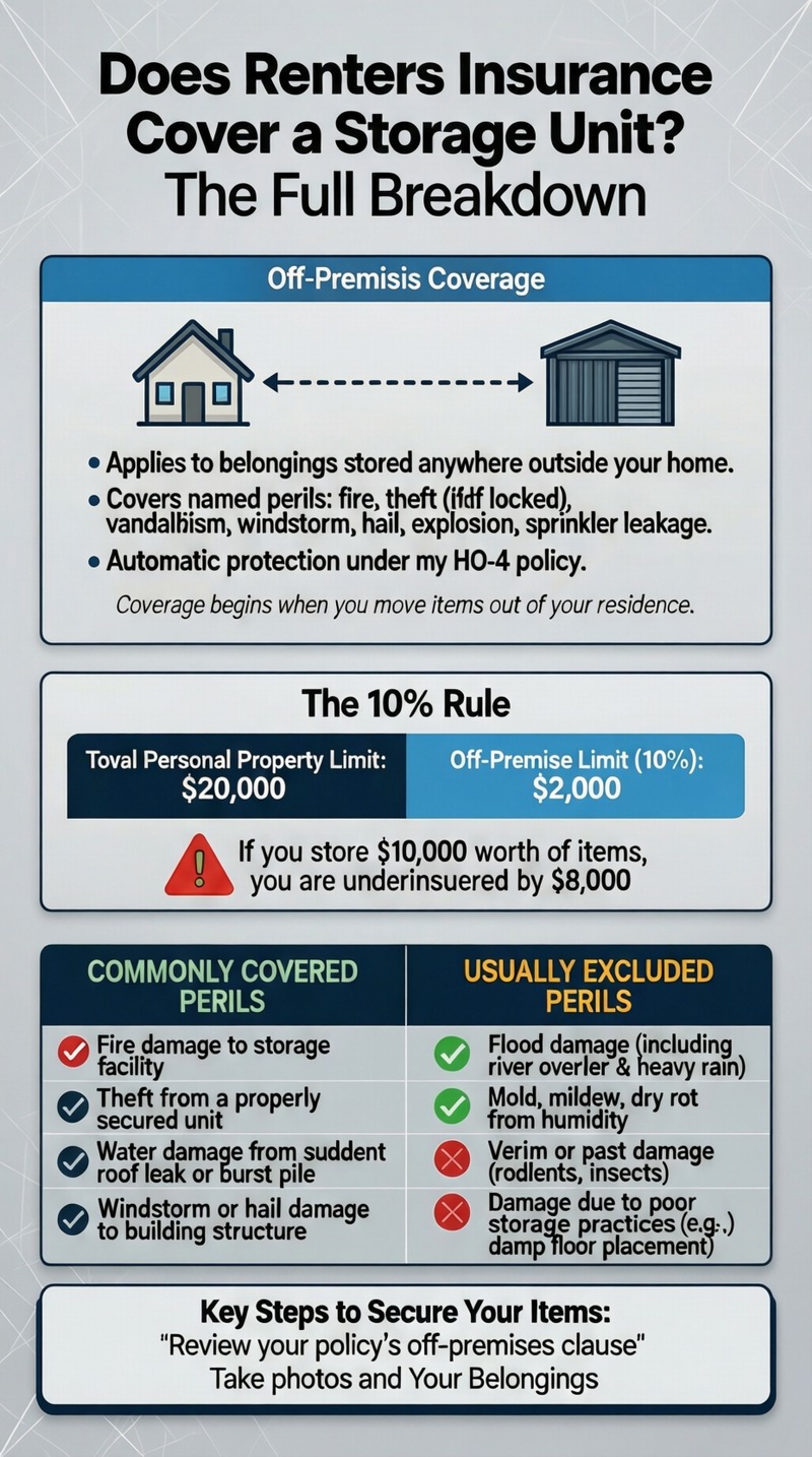Does my renters insurance cover storage unit? Infographic