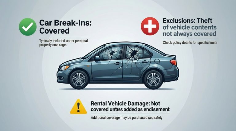 Does renters insurance cover car break ins?