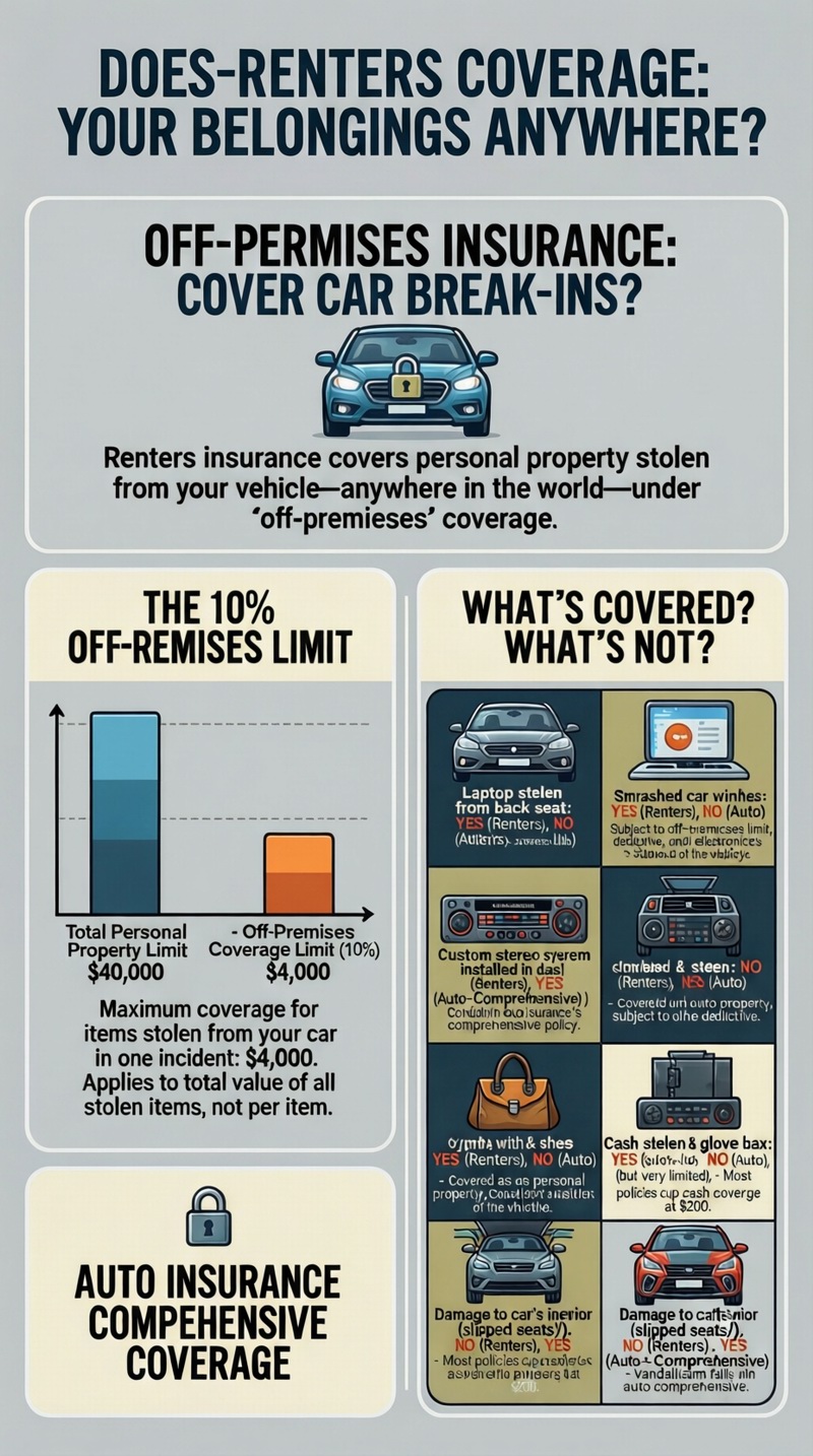 Does renters insurance cover car break ins? Infographic