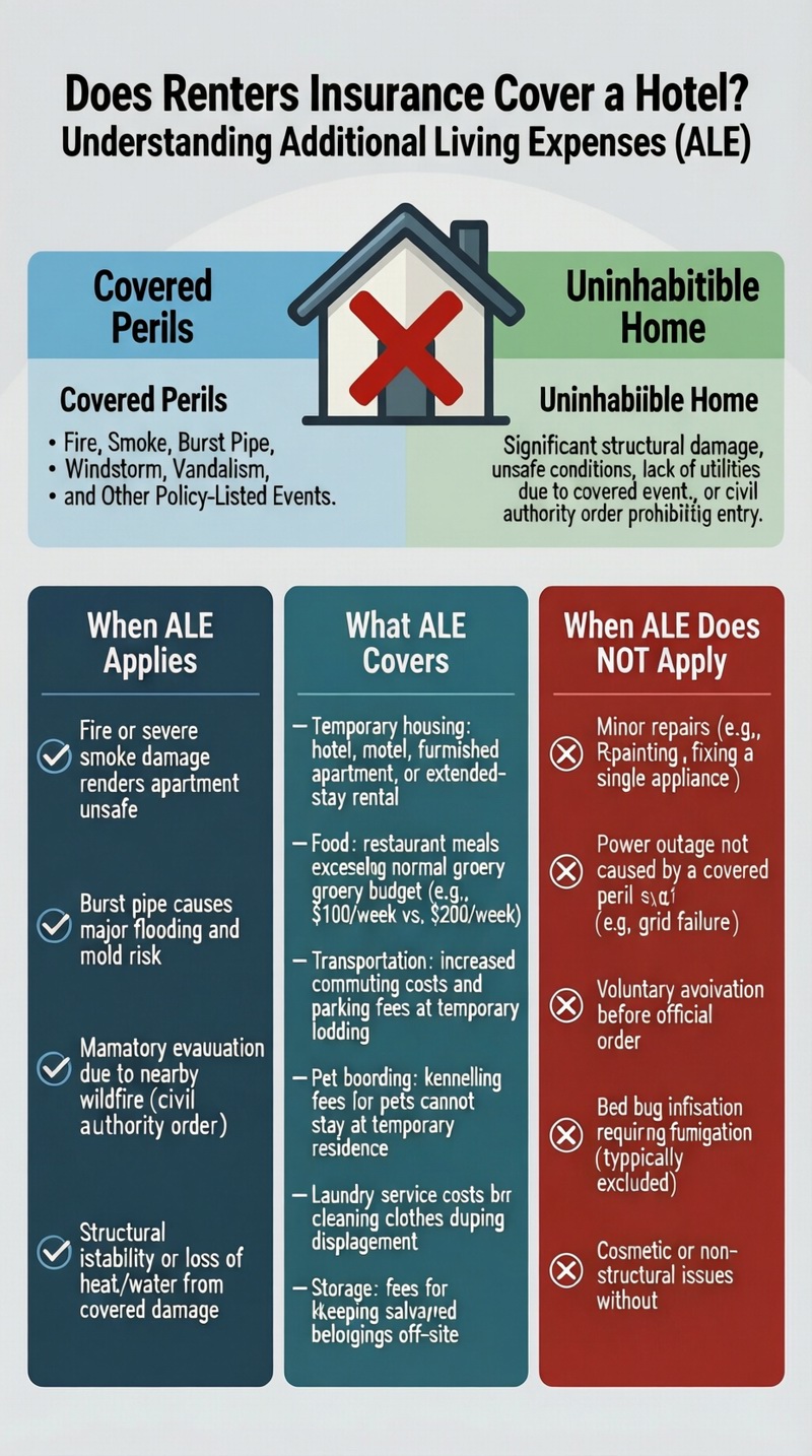 Does renters insurance cover hotel? Infographic