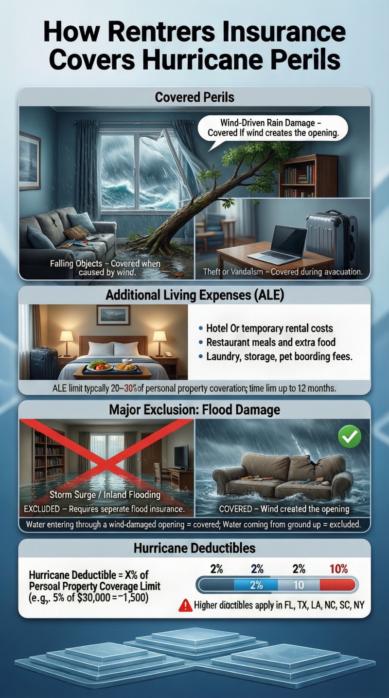 Does renters insurance cover hurricanes? Infographic