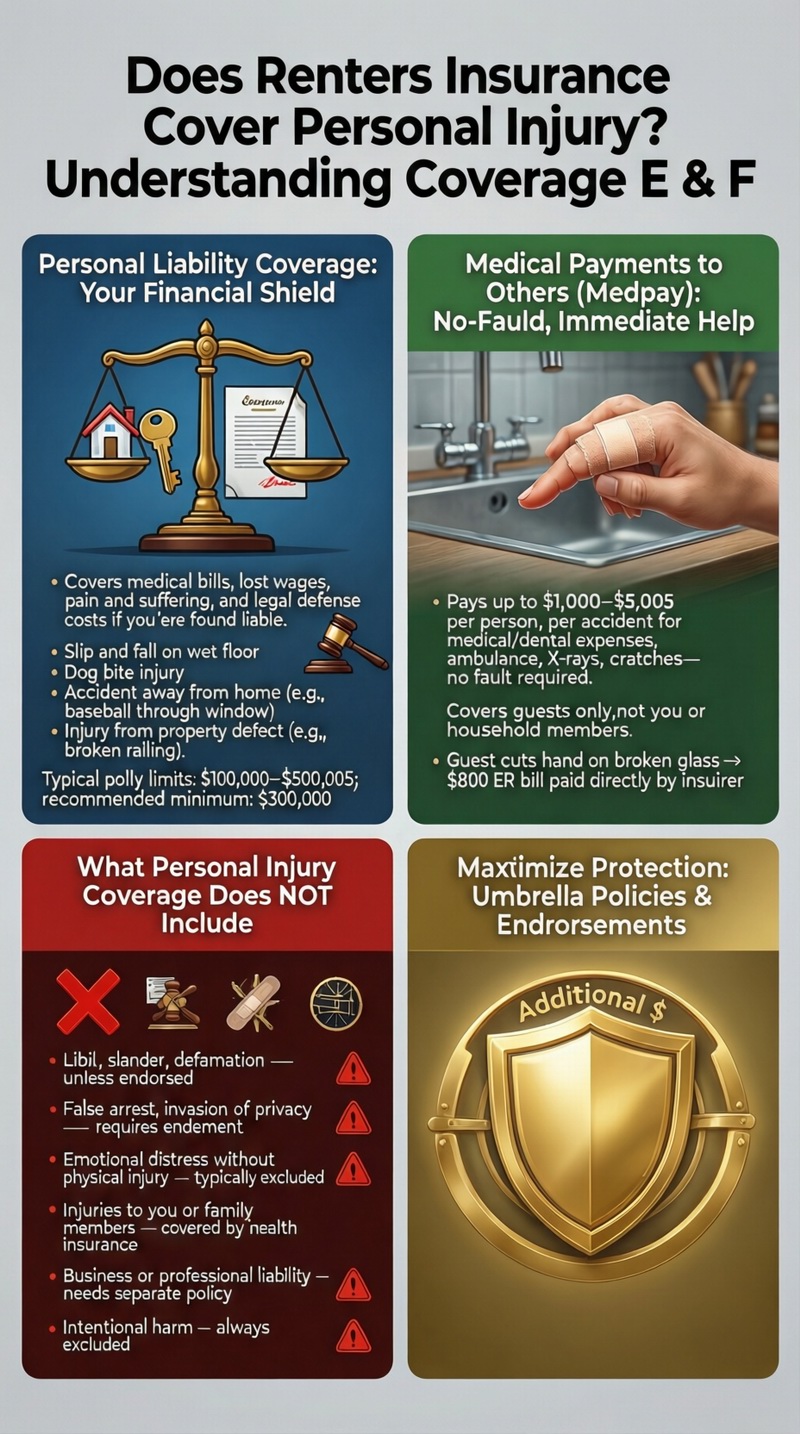 Does renters insurance cover personal injury? Infographic
