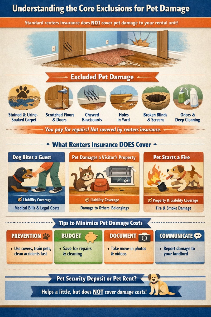 Does renters insurance cover pet damage to carpet? Infographic