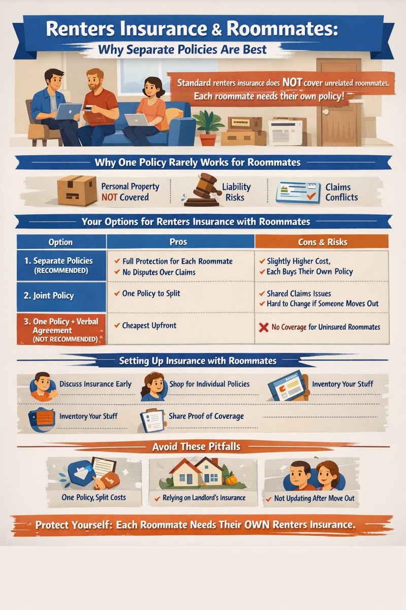 Does renters insurance cover roommates? Infographic