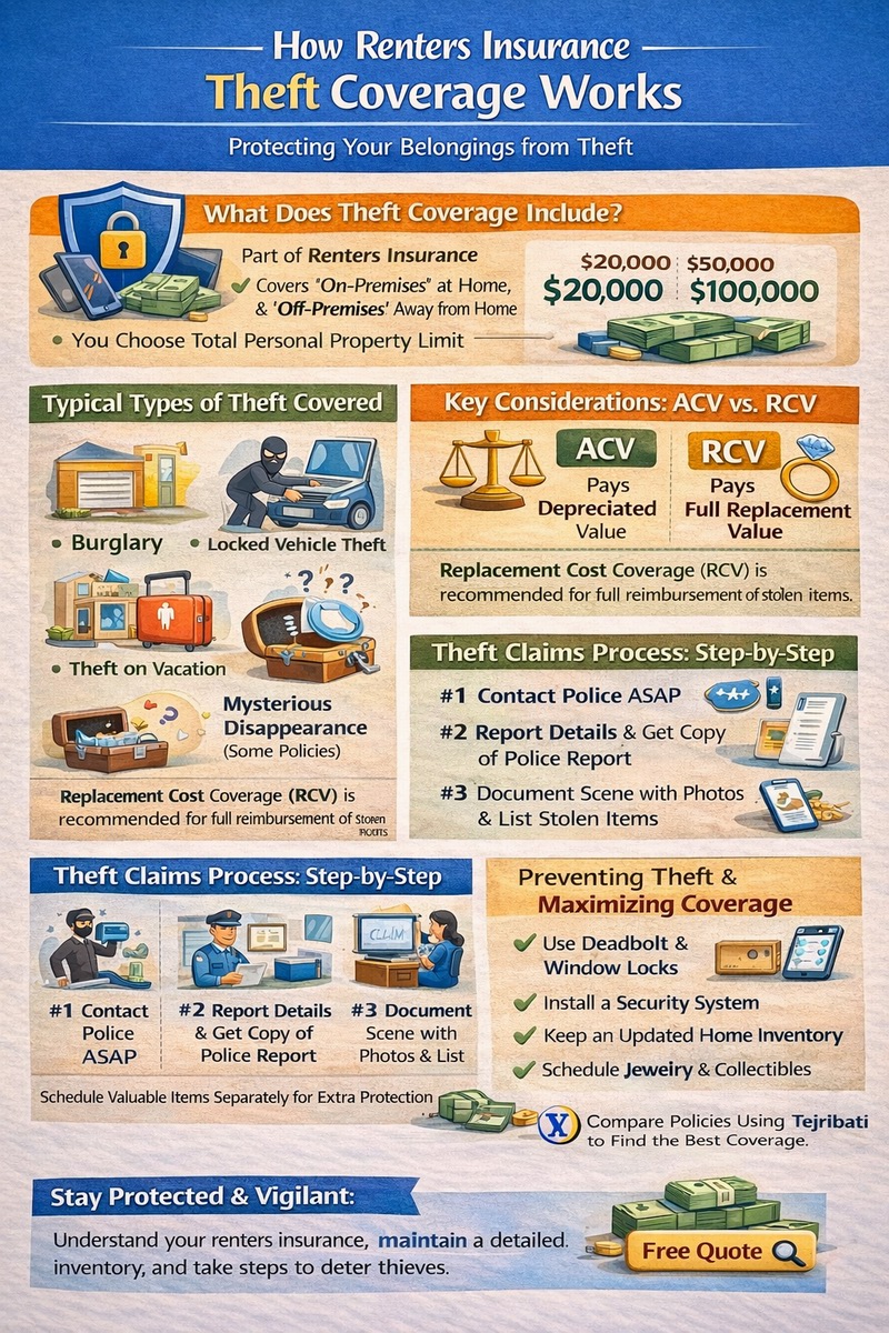 Does Renters Insurance Cover Theft? Infographic