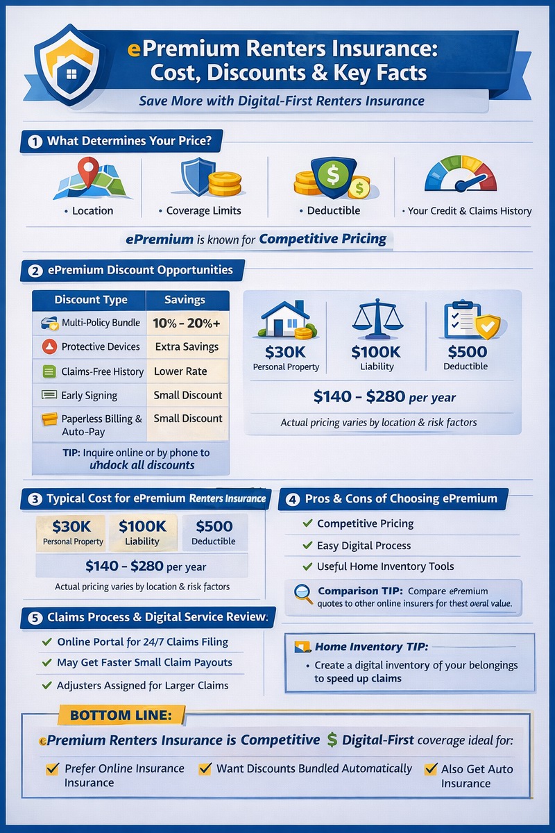 ePremium Renters Insurance Review Infographic