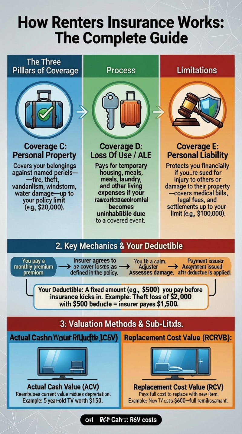 How does renters insurance work? infographic