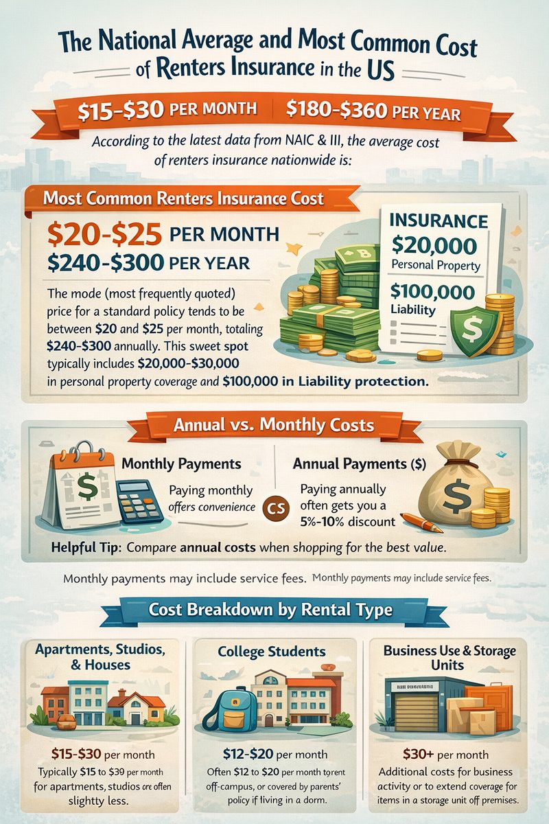 How much is renters insurance Infographic