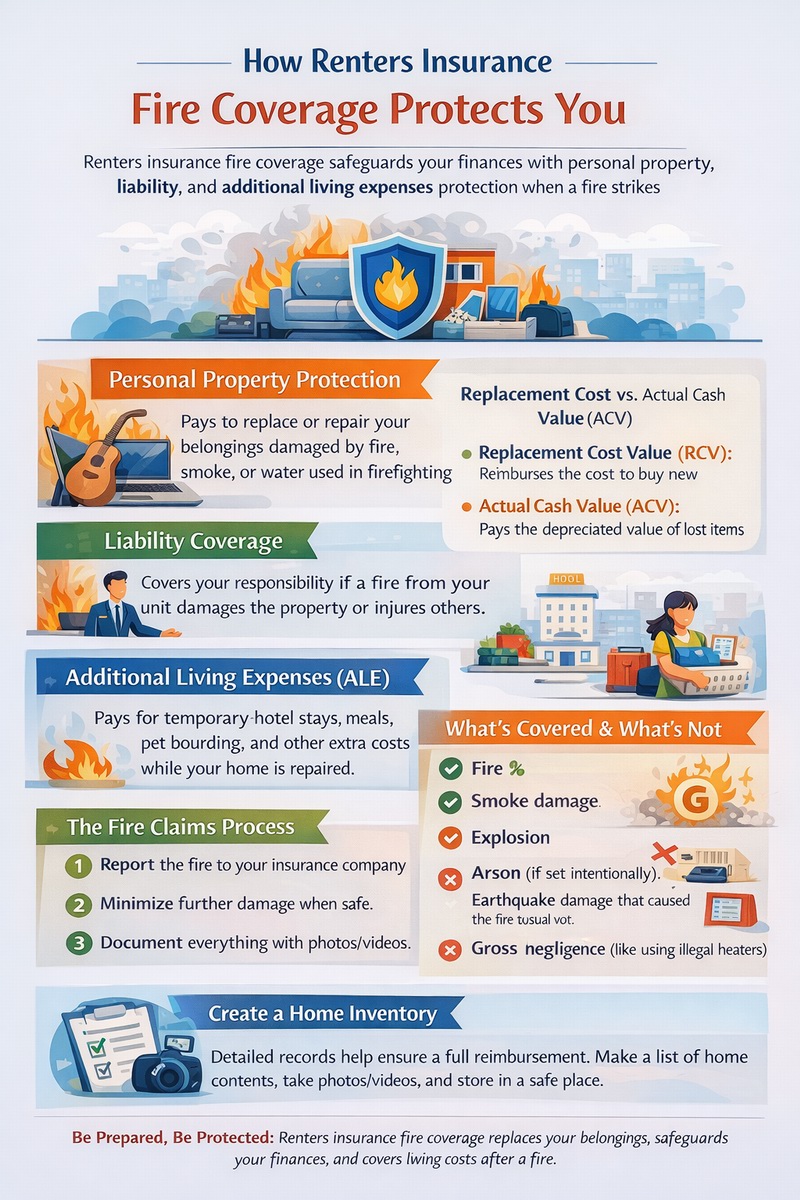 Renters Insurance Fire Coverage Infographic
