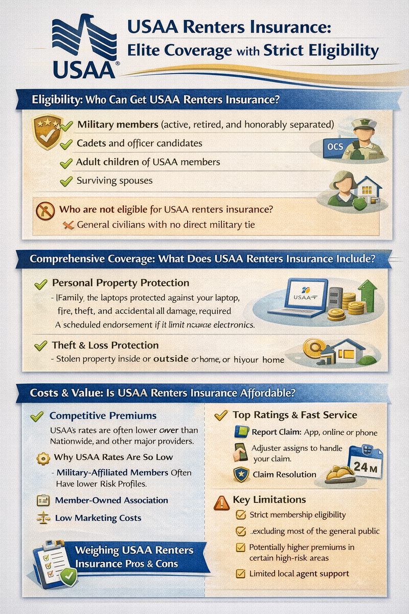 USAA renters insurance Infographic
