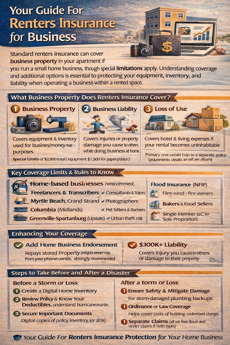 Business renters insurance infographic
