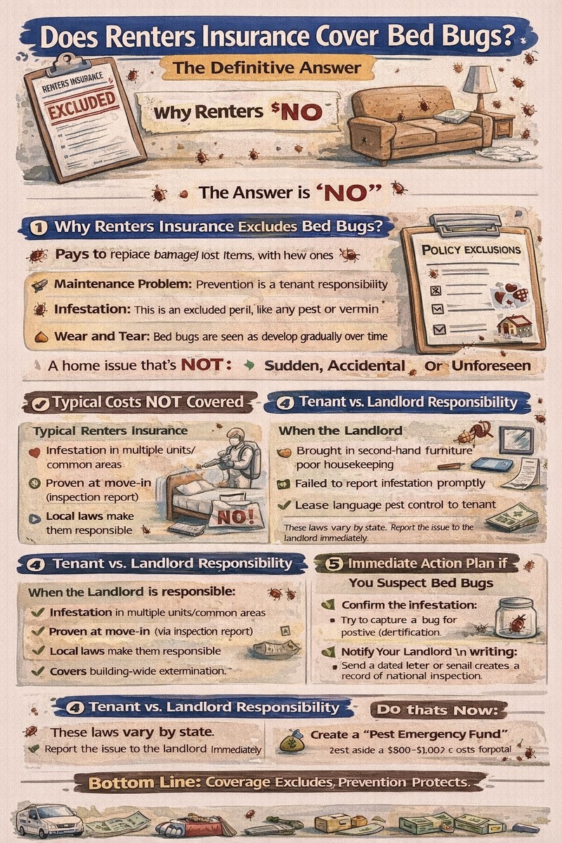 Does renters insurance cover bed bugs? Infographic