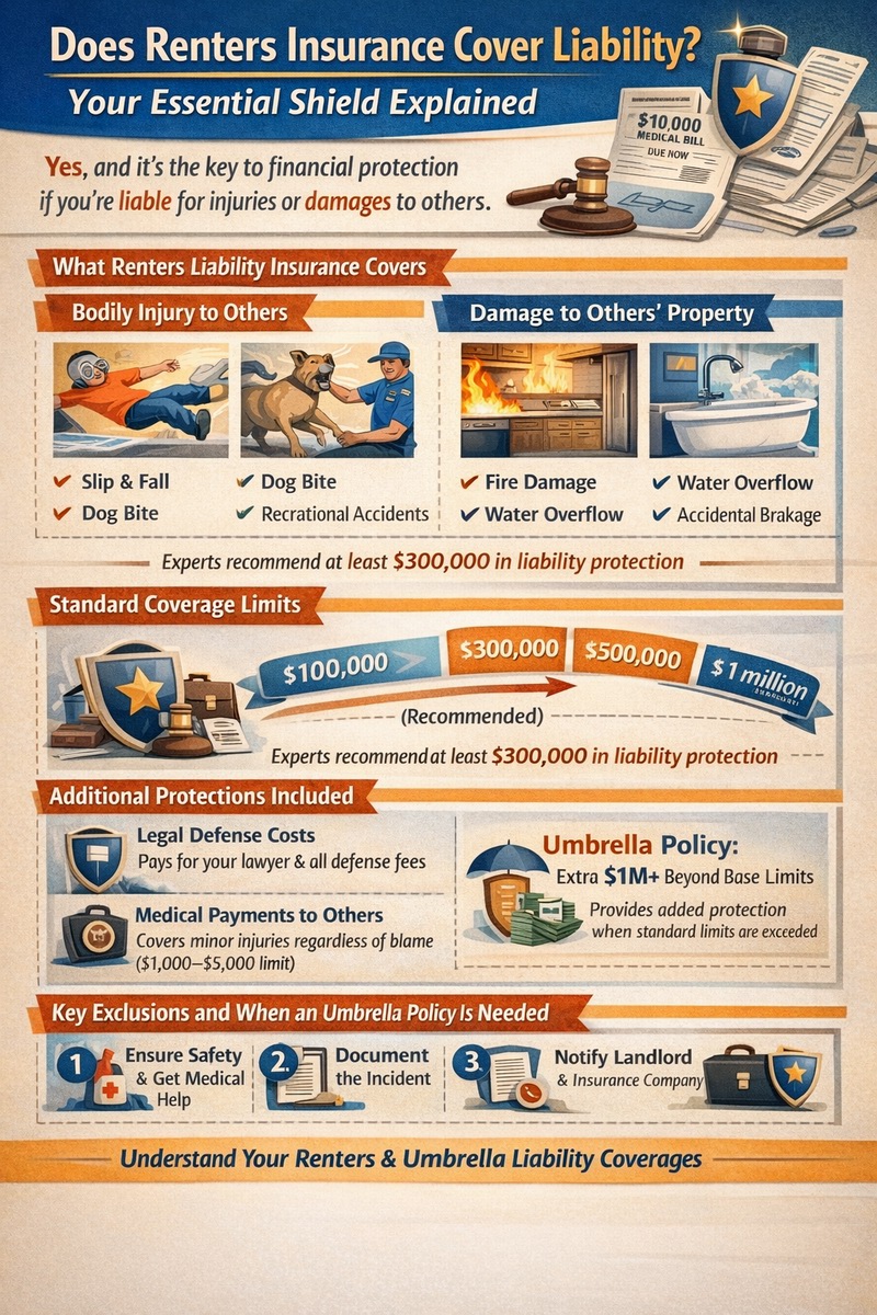 Does renters insurance cover liability? Infographic