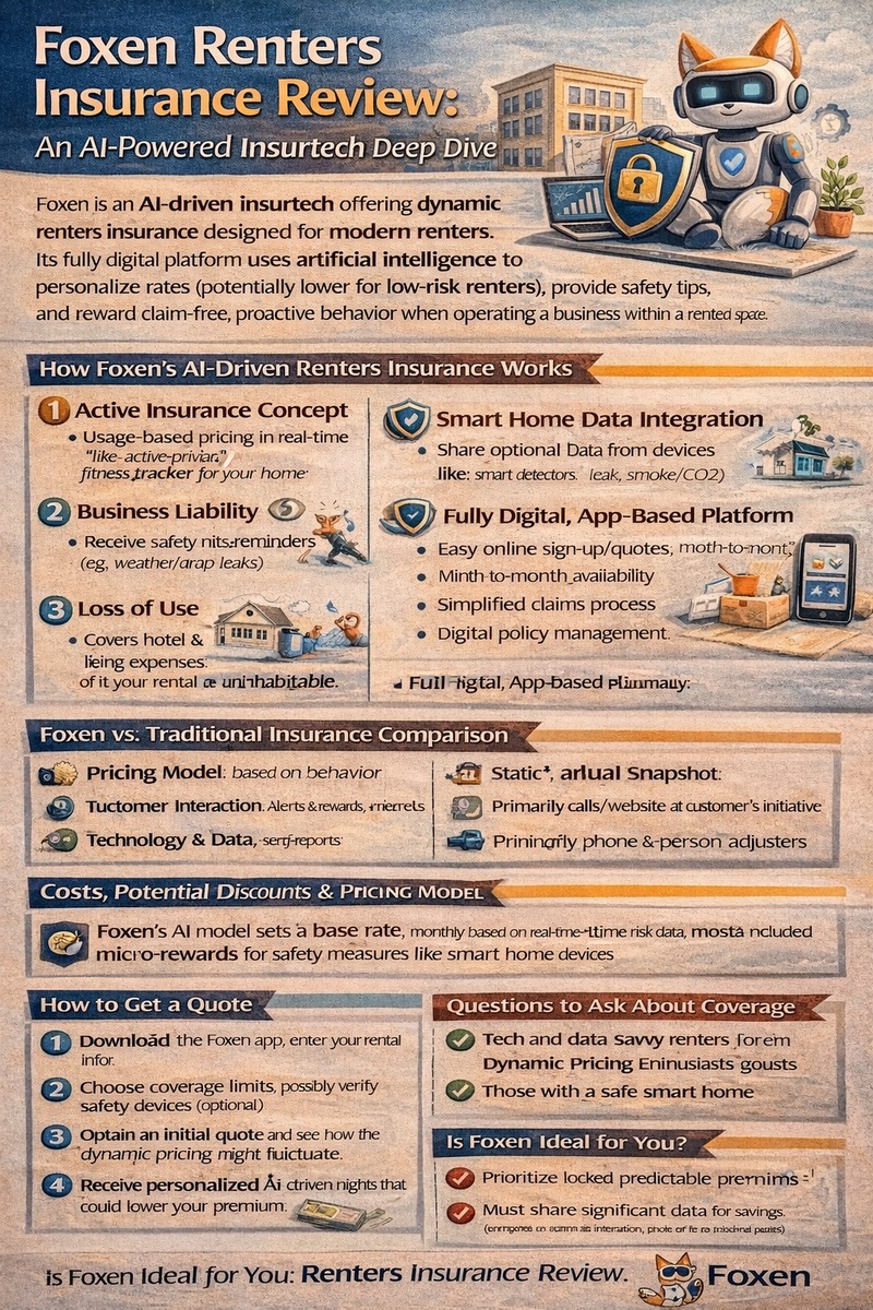 Foxen renters insurance review infographic