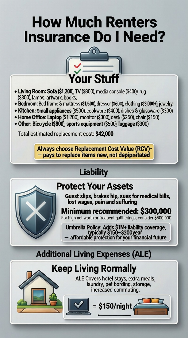 How much renters insurance do I need? Infographic