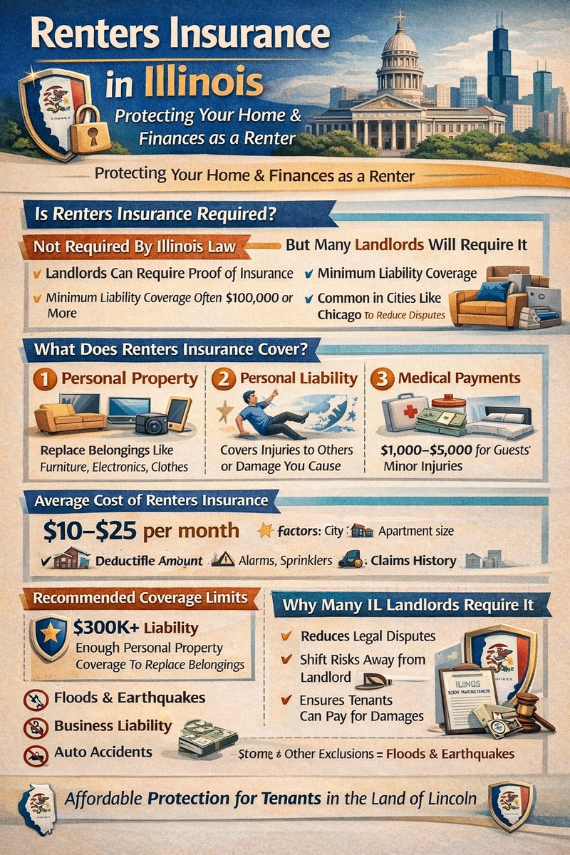 Renters insurance in Illinois Infographic