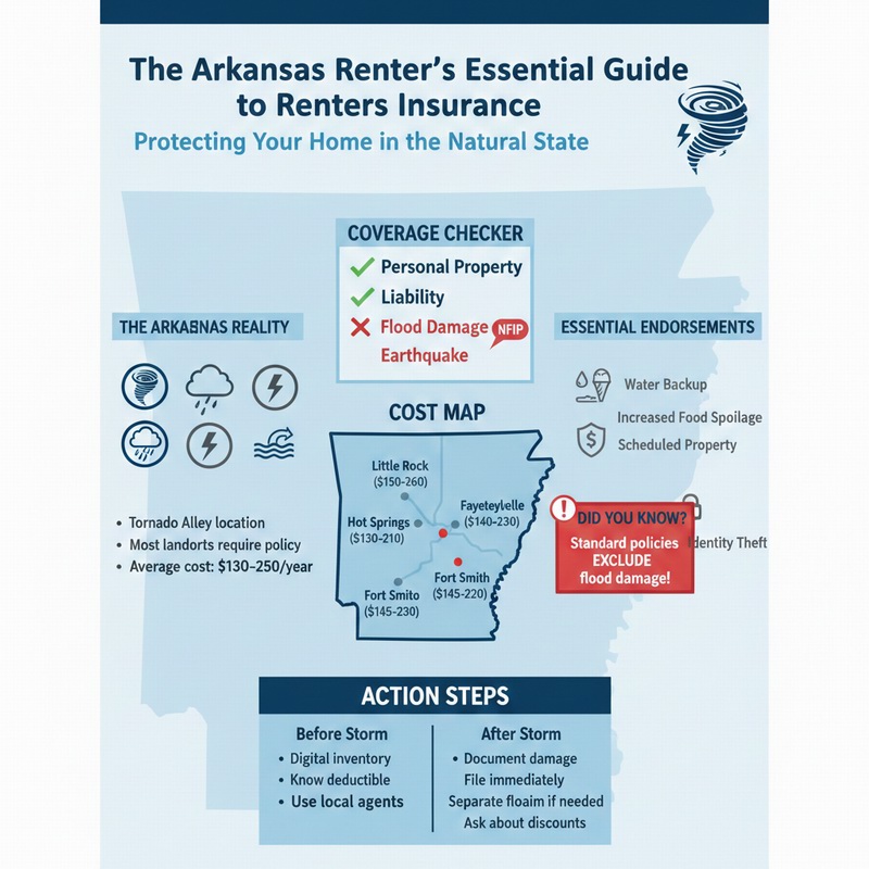 Renters insurance in Arkansas Infographic