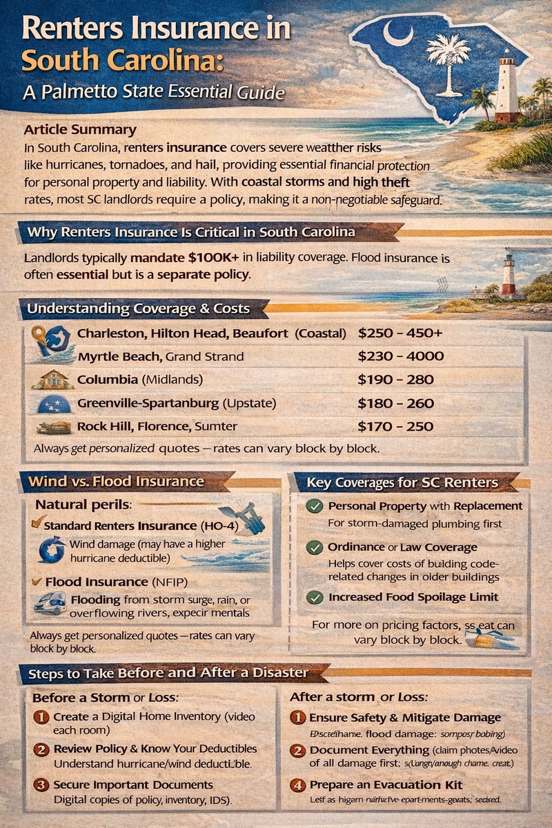 Renters insurance in South Carolina Infographic